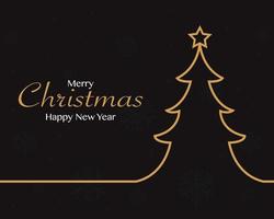 Merry christmas happy new year with christmas tree background vector