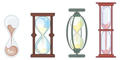 Set of different hourglasses. vector