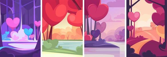 Collection of lovely backgrounds. vector