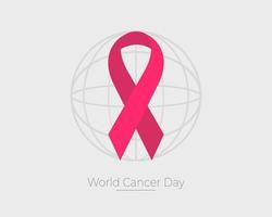 World Cancer Day with Globe Icon Background Vector