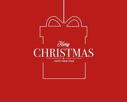 Merry christmas happy new year minimalist background vector