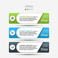 3 step infographic tab set vector