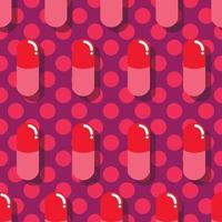 Pills and capsules pop seamless pattern vector