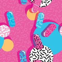 Pills and capsules pop seamless pattern vector