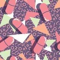 Pills and capsules pop seamless pattern vector