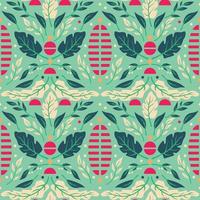 Seamless pattern design with hand drawn flowers and floral elements vector