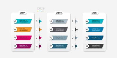 conjunto de opciones de presentación de datos vector