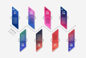 Vertical square shape design 8 steps vector