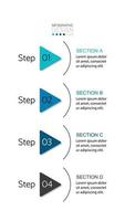 4 steps triangle set vector