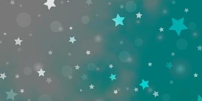 Light BLUE vector template with circles, stars.