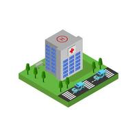 Isometric Hospital On White Background vector