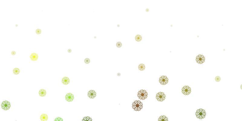 Light green, red vector doodle background with flowers.