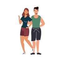 Couple of woman and man vector design