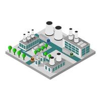 Isometric Industry On White Background vector