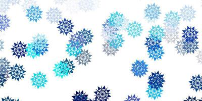 Light blue, green vector pattern with colored snowflakes.