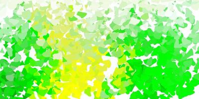 Light green, yellow vector texture with memphis shapes.
