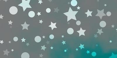 Light BLUE vector backdrop with circles, stars.