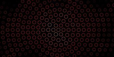 Dark Red vector background with circles.