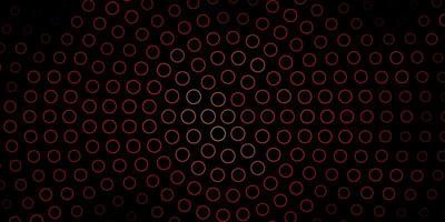 Dark Red vector background with circles.