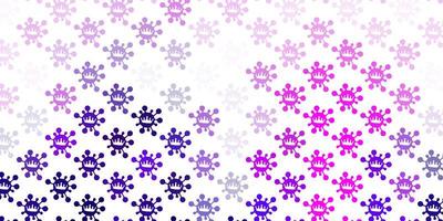 Light purple vector backdrop with virus symbols.