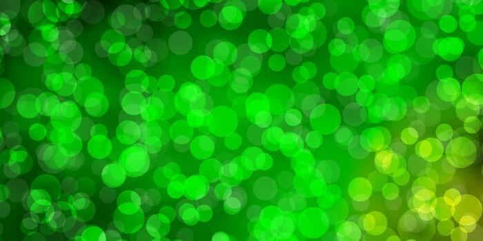 patrón de vector verde claro con círculos.