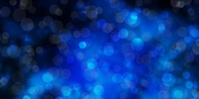 Dark BLUE vector background with circles.