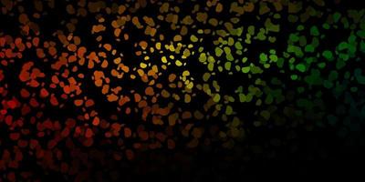 Dark green, yellow vector pattern with abstract shapes.