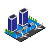 Airport Isometric In Vector On White Background