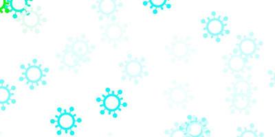 Light blue, green vector backdrop with virus symbols