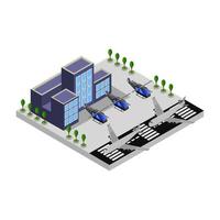 Airport Isometric In Vector On White Background