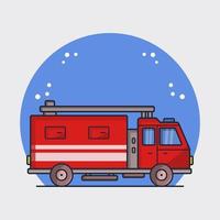 Fire Truck Illustrated In Vector On White Background