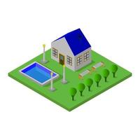 Isometric House Illustrated On White Background vector