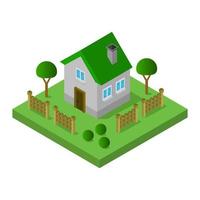 Isometric House Illustrated On White Background vector