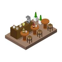 Isometric Bar Illustrated In Vector On White Background