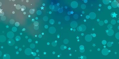 Light BLUE vector backdrop with circles, stars.