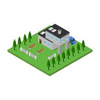 Isometric House Illustrated On White Background vector