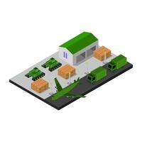 Isometric Military Barracks Illustrated In Vector On White Background