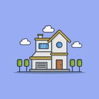 Isometric House Illustrated On White Background vector