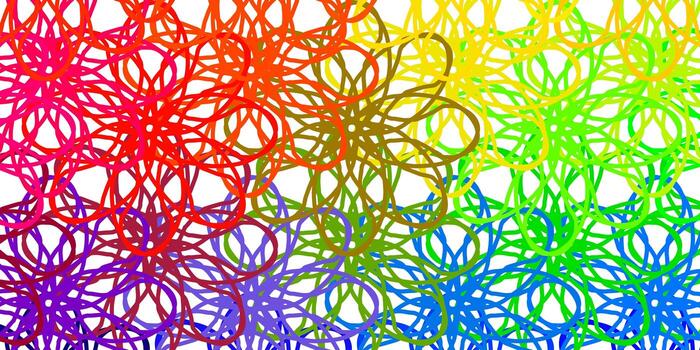 plantilla de vector multicolor claro con líneas curvas.