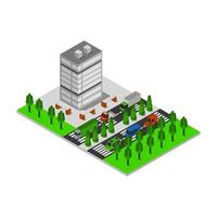 Isometric City Illustrated On White Background vector