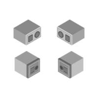 Isometric Safe Illustrated In Vector On White Background