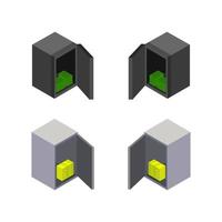 Isometric Safe Illustrated In Vector On White Background