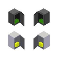 Isometric Safe Illustrated In Vector On White Background