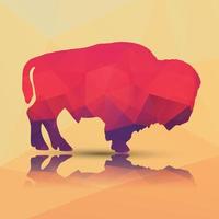 Geometric polygonal buffalo vector