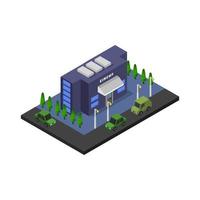 Isometric Cinema Illustrated In Vector On White Background