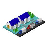 Isometric City Illustrated On White Background vector