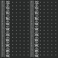 Black and white tribal ethnic pattern with geometric elements vector