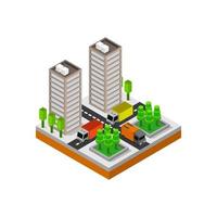 Isometric City Illustrated On White Background vector