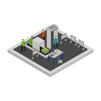 Check In Airport Isometric Illustrator In Vector On White Background