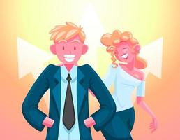 Man and Woman High Self-Esteem vector